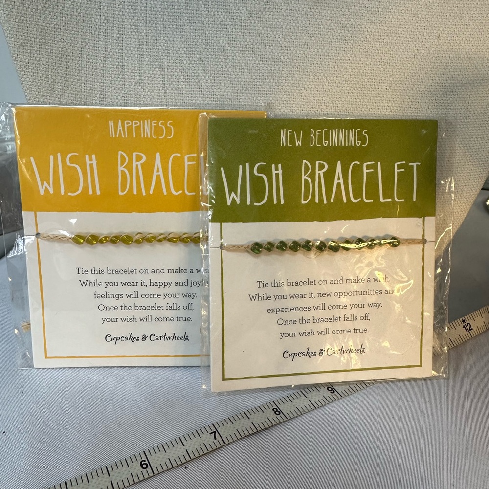 Two WISH Bracelets Happiness and New Beginnings